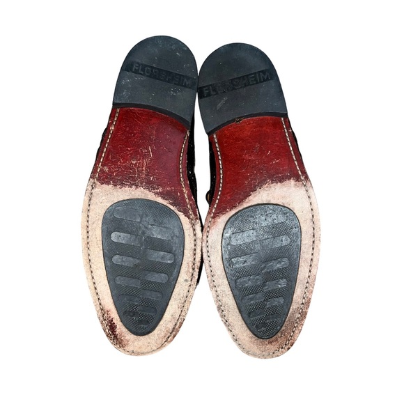 Florsheim wingtip Oxford shoes men’s 8.5 3E wide wine burgundy classic 30300 - Picture 6 of 7